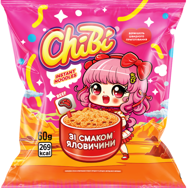 Вермішель швидкого приготування, зі смаком яловичини